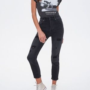 Forever 21 Distressed Mom Jeans